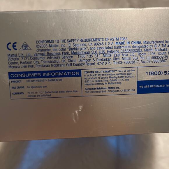 Holiday Visions 2003 BARBIE Winter Fantasy~First in Series~Special Edition NRFB - Picture 3 of 6